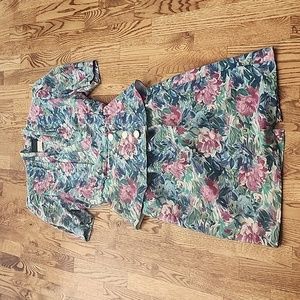 (8) Collection Cannes Made in Canada Floral Vintage Coord Set Business Office